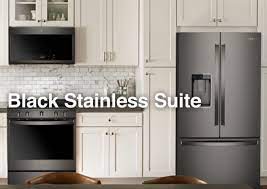 black stainless steel kitchen suite