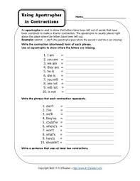 Apostrophes In Contractions Free Printable Punctuation Worksheets