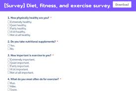t fitness and exercise survey form