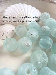 Sea Glass Beads Jumbo Clear Aqua