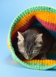 Crochet a cosy bed for your cat or dog, full video tutorial for you to crochet along and make the bed. Crochet Cat Sack Hideaway Dream A Little Bigger