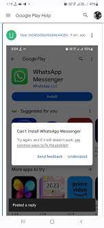 how to fix my whatsapp install problem