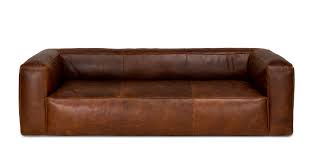 cigar brown rawhide leather sofa article
