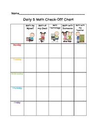 Daily 5 Math Check Off Chart