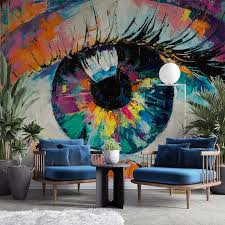 Colorful Eye Painting Wallpaper Living