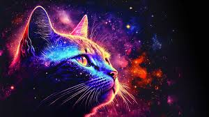 Colorful Space Cat Wallpaper For