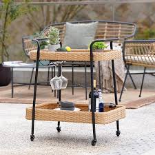 Outdoor Indoor Pe Wicker Steel 2 Tier