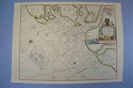 Details About Vintage Marine Chart Sheet Map Of Harwich Circa 1686