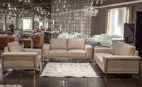 Gianna Living Room Set In Rose Gold By