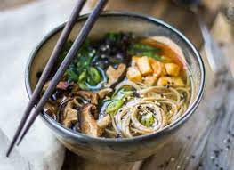 miso and soba noodle soup with roasted