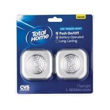 Total Home 2 Led Touch Light Push On Off Battery Operated With Photos Prices Reviews Cvs Pharmacy