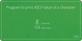 Program To Print Ascii Value Of A Character Geeksforgeeks