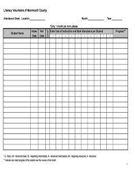 monthly attendance sheet pdf forms and