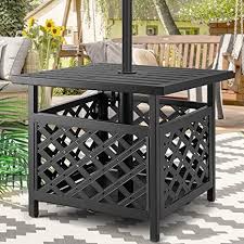Outdoor Umbrella Side Table Steel Stand