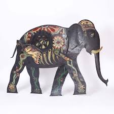 Mid Century Metal Elephant Wall Sculpture