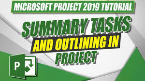 using summary tasks for your ms project