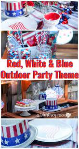 red white blue outdoor party theme