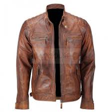 Buy Fashionable Brow Vintage Leather Jacket Online
