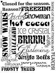 Winter Words Stencil By Studior12 Brisk