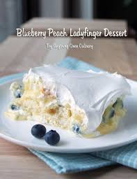 Lady fingers recipe for dessert or to make tiramisu cake ingredients & full recipe ○eggs: Blueberry Peach No Bake Ladyfinger Dessert Delicious Recipes Try Anything Once Desserts Lady Fingers Dessert Blueberry Recipes