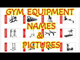 gym equipment names and pictures you