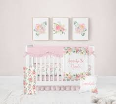 Pink Fl Crib Bedding Set Girl