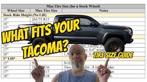 toyota tacoma tire size guide you