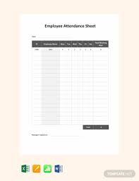 Free Training Attendance Sheet Template Pdf Word Excel