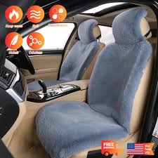 Sheepskin Fur Car Seat Covers 2pc Wool
