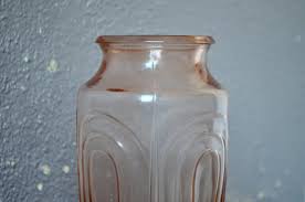 Art Deco Pink Glass Vase 1940s For
