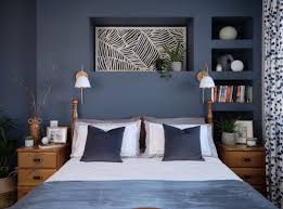 75 beautiful bedroom with blue walls