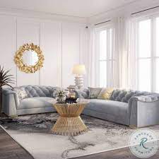 Farah Grey Velvet Living Room Set