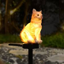 Outdoor Solar Light Garden Cat Decor