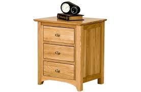 todmore solid oak 3 drawer bedside table