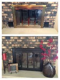 Painted Old Brass Fireplace Cover With