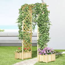 Outsunny 7 5ft Garden Arch Trellis With