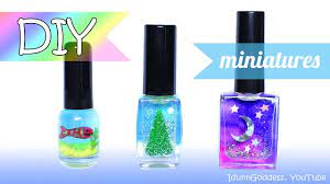 3 diy miniatures in nail polish bottles