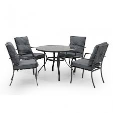 Dover Table And 4 Chairs S Steel Dark Grey