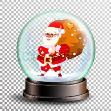 Cute cartoon snow globe transparent vector template for anything, merry christmas, happy new year, cute winter decoration. Christmas Snowglobe Vector Cute Santa Stock Vector Colourbox