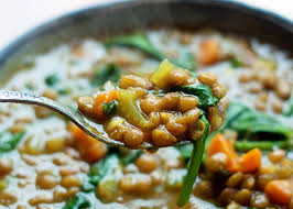 instant pot golden lentil spinach soup