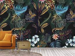 Black Tropical Wallpaper About Murals