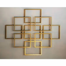 Golden Square Metal Wall Art Size 5 X
