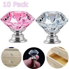 10pcs Door Handle Diamond Crystal Clear
