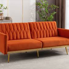 Velvet Convertible Futon Sofa Bed