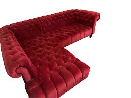 red retro corner sofa living room