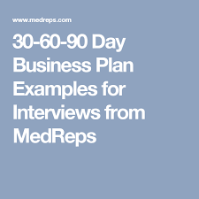 30 60 90 Day Business Plan Examples For Interviews From