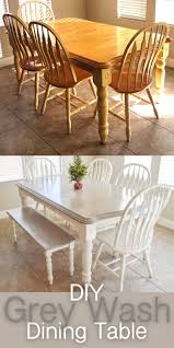 We can practically feel the ocean breeze. Diy Grey Paint Wash Dining Table Chairs The Diy Lighthouse Dining Table Makeover Diy Dining Dining Table Chairs
