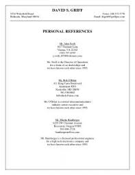 Professional References Template Template Business
