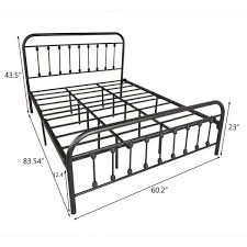 gzmr queen sizeblack metal bed frame