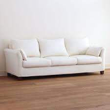 ivory canvas luxe three seat sofa